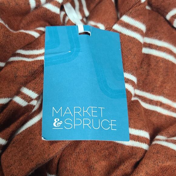 Market & Spruce Stitch Fix Brushed knit hoodie Brown & White top Size 1x casual - Picture 5 of 5